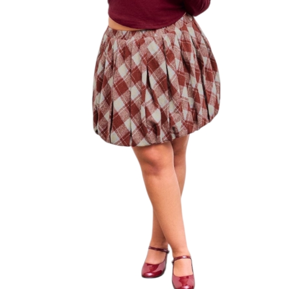 Emerson Lang Dresses & Skirts - Emerson Lang‎ School Plaid Career Academia Bubble Women's Mini Skirt Size XL NEW